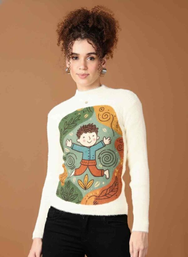 Women Solid Round Neck Pullover