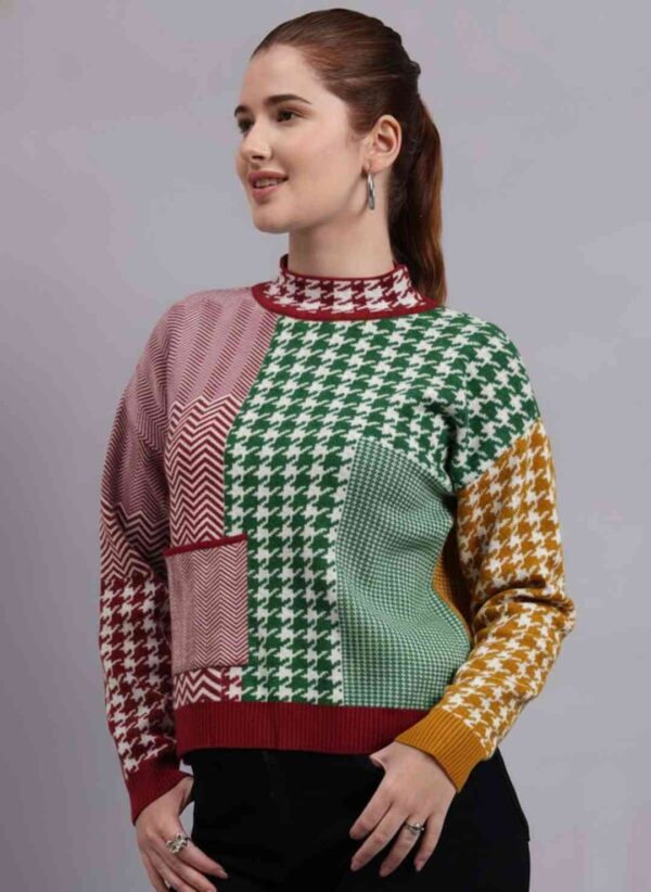 Checked Woollen Pullover