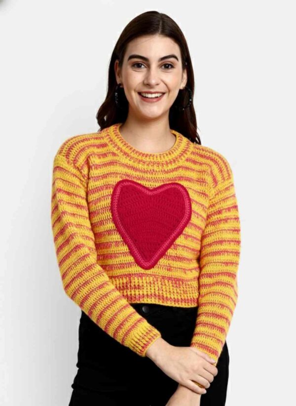 Self Design Cable Knit Woollen Pullover Sweater