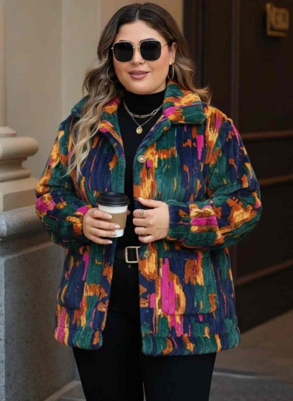 Women Solid Spread Collar Long Sleeves Overcoat